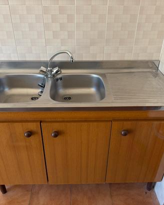 Lavabo cucina doppia vasca con mobiletto