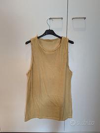 T-shirt smanicata gialla Please