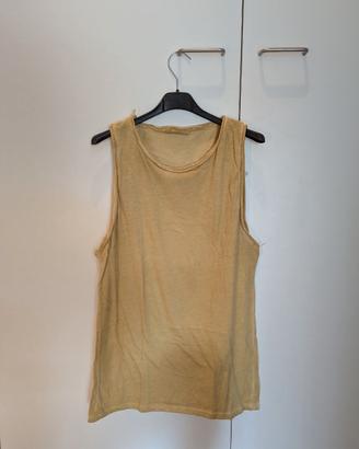 T-shirt smanicata gialla Please