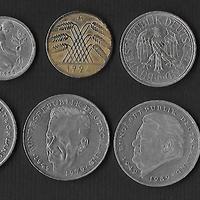 9 monete GERMANIA anni e valori diversi