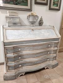 cassettiera/comò con ribaltina shabby