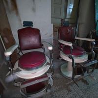 poltrona da barbiere vintage antica 