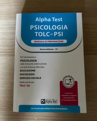 Libro Alphatest manuale di preparazione psicologia