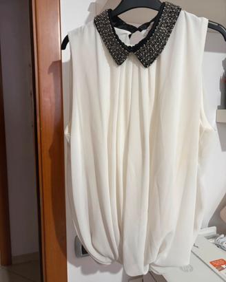 blusa Clausura bianca con colletto