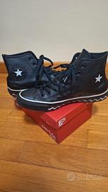 Scarpe Converse donna nere in pelle n.39.5