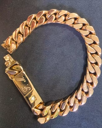 Splendido bracciale in oro 18kt maglia groumette