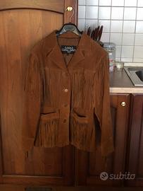 Giacca in vera pelle con frange