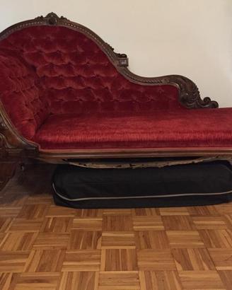 Dormeuse antica ottocentesca in legno intagliato