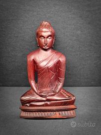 Scultura Buddha in Legno 16cm Dhyana Mudra