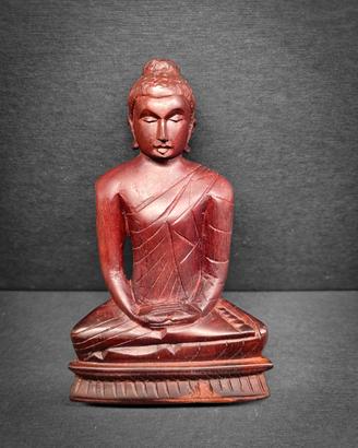 Scultura Buddha in Legno 16cm Dhyana Mudra