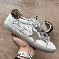 Golden goose superstar leopard scritta oro rosa