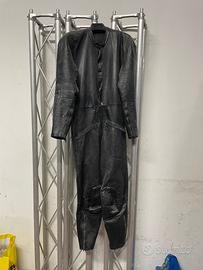 Tuta da moto originale anni '60 in pelle nera -