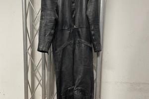 Tuta da moto originale anni '60 in pelle nera -