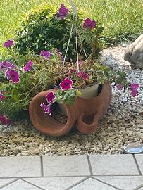 Vaso sdraiato in tarracotta per giardino