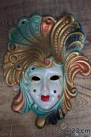 Set di 7 maschere Veneziane in ceramica nuove