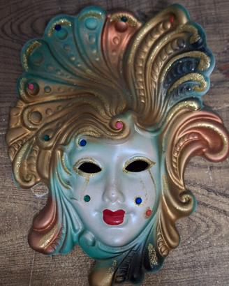 Set di 7 maschere Veneziane in ceramica nuove