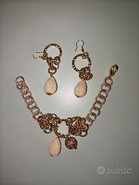 bracciale e orecchini donna dorati 