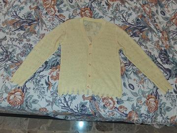 Golfino Cardigan Vintage Pizzo Cotone fatto ferri