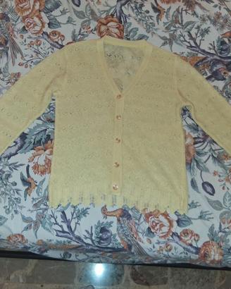 Golfino Cardigan Vintage Pizzo Cotone fatto ferri