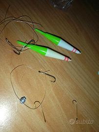 2 galleggianti  ami e lenza per canne da pesca dis