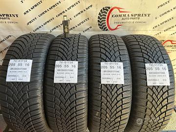 4 PNEUMATICI 205/55 R16 BRIDGESTONE INVERNALI 95%