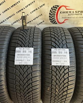 4 PNEUMATICI 205/55 R16 BRIDGESTONE INVERNALI 95%