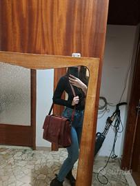 Borsa tracolla bordeaux per PC - EcoSusi