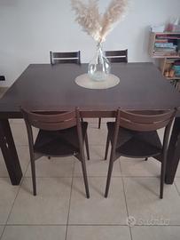 Tavolo in wenge  più sedie 