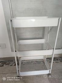 Carrellino bianco metallo