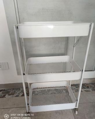 Carrellino bianco metallo