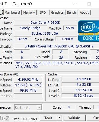 processore Intel i7 2600k