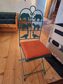 Sedia Pieghevole Vintage anni '60 in metallo