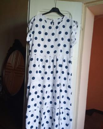 Abito lungo maniche corte lunghezza 117 cm