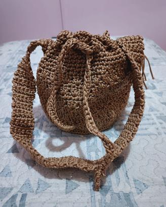 borsa a secchiello uncinetto