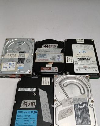 5 Hard disc anni 80 vintage.
