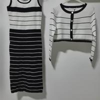 Abito e cardigan in cotone