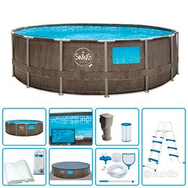 Piscina Fuori Terra SWING WICKER Ø 4,57 - Nuova