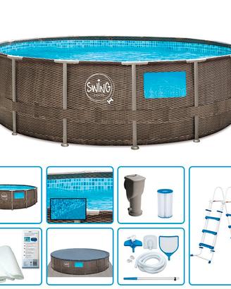 Piscina Fuori Terra SWING WICKER Ø 4,57 - Nuova