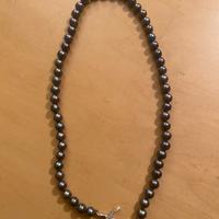 Collana perle nere e chiusura in oro bianco