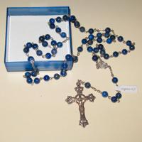 Rosario in argento 925/1000 grani in lapislazzulo