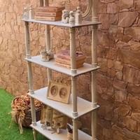 libreria in legno, shabby