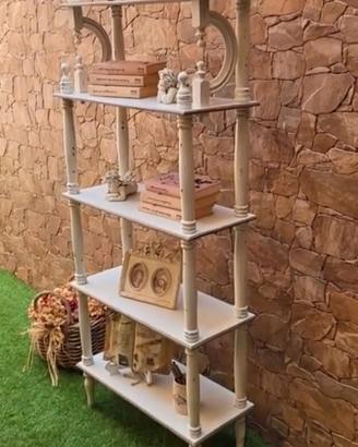 libreria in legno, shabby