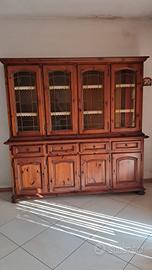 Madia con vetrina - credenza in arte povera