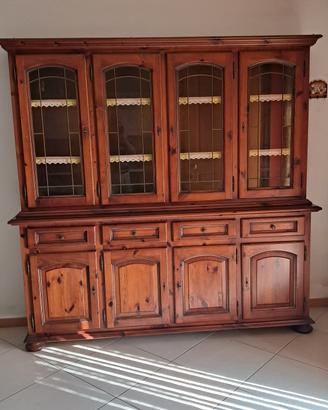 Madia con vetrina - credenza in arte povera