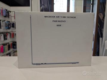 MacBook air 13 M4 16/256GB usato garanzia unieuro
