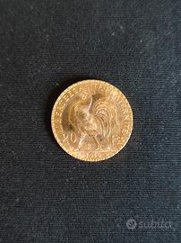 Moneta d'oro Marengo 20 Franchi Galletto - 1910