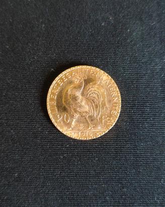 Moneta d'oro Marengo 20 Franchi Galletto - 1910