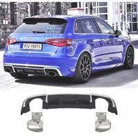 DIFFUSORE AUDI A3 8V 16-20 LOOK RS3 + TERMINALI DI
