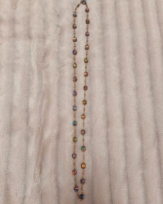 collana perle millefiore vintage di Murano 