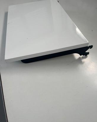 Mensola in legno bianco con supporto metallico